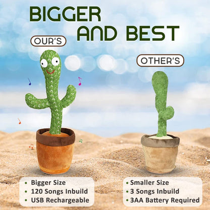 Dancing Cactus Toy - Talking Singing Plush for Kids