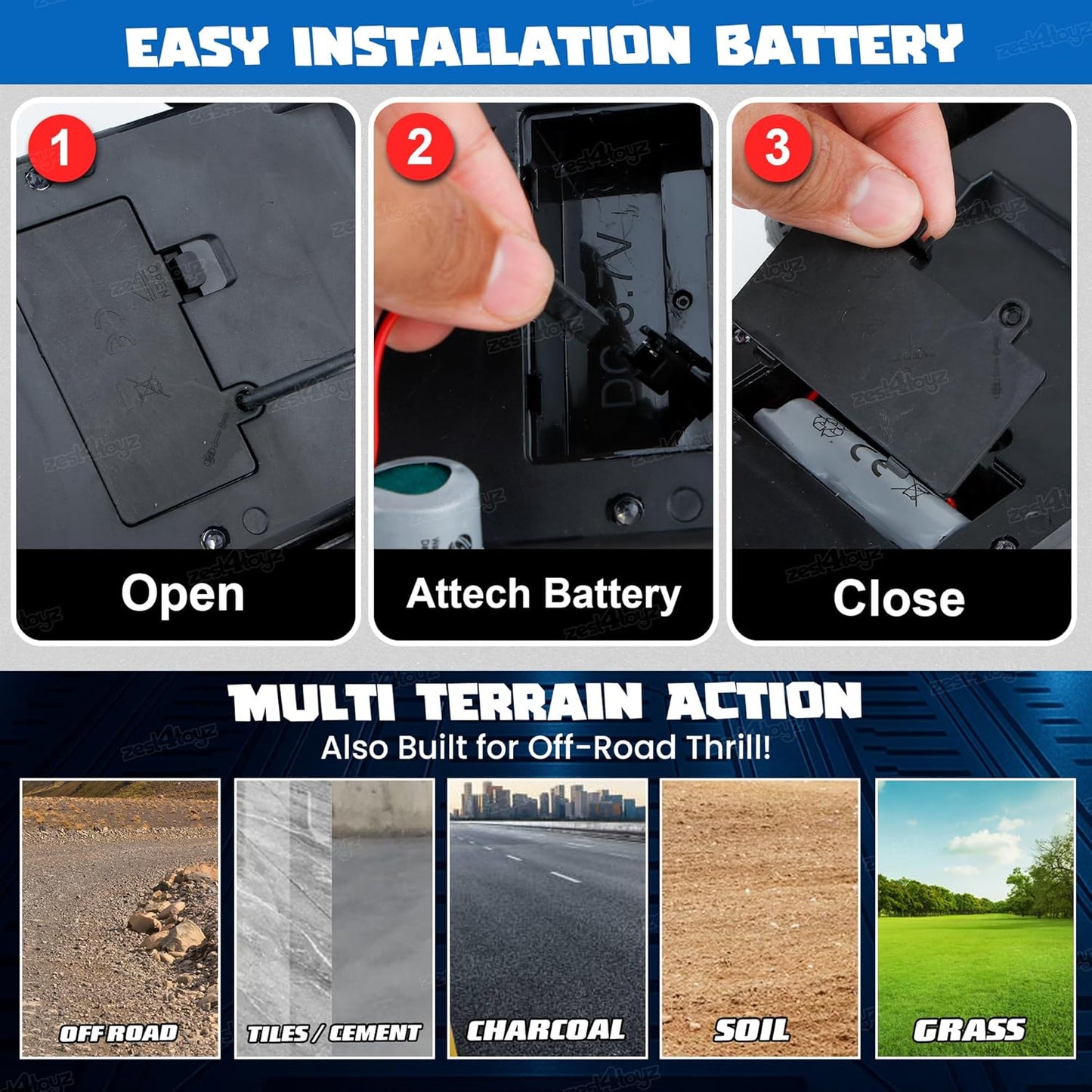 RC Truck for Kids 1:12 4x4 with LED Lights