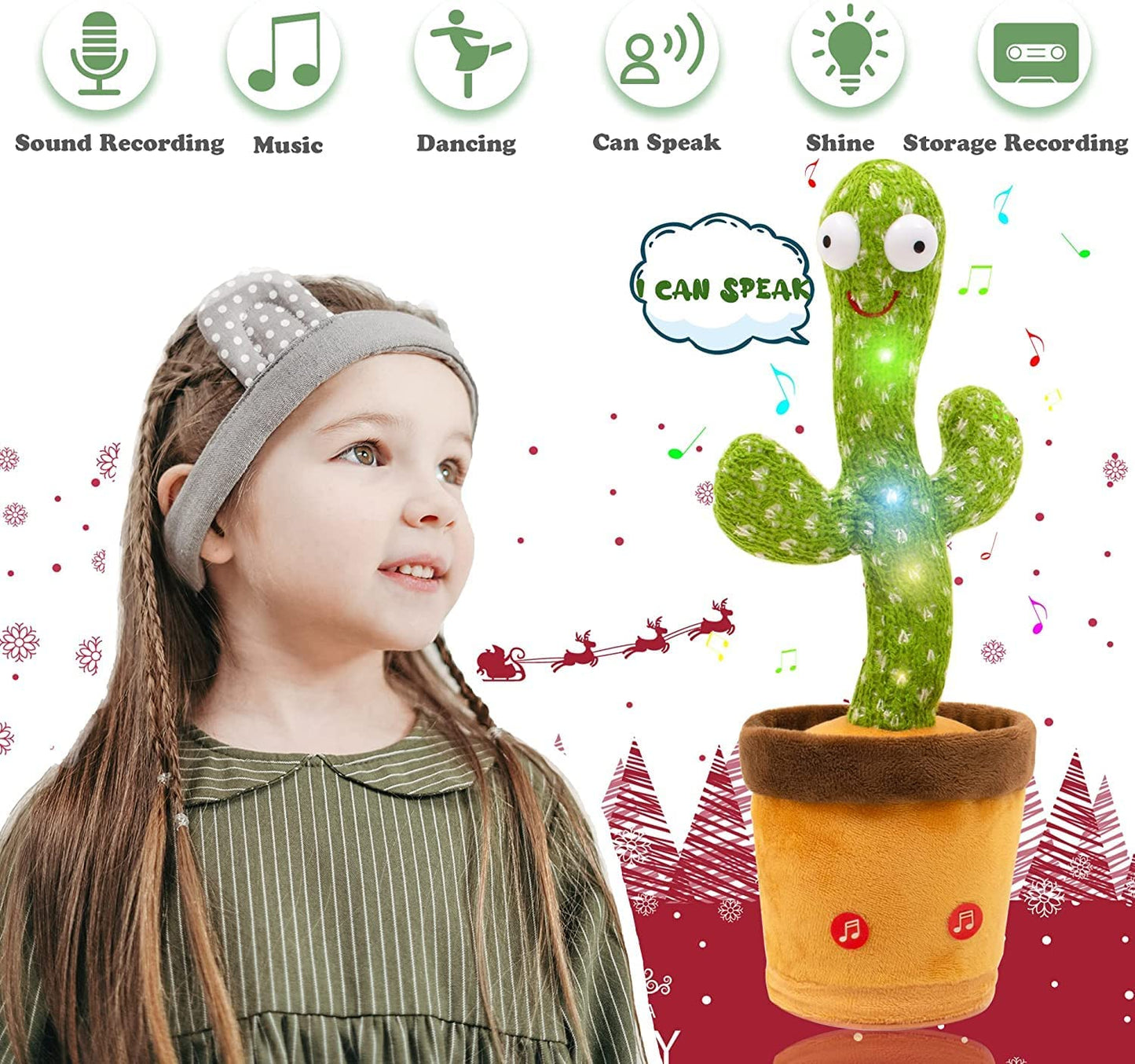 Dancing Cactus Toy - Talking Singing Plush for Kids