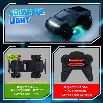 RC Truck for Kids 1:12 4x4 with LED Lights