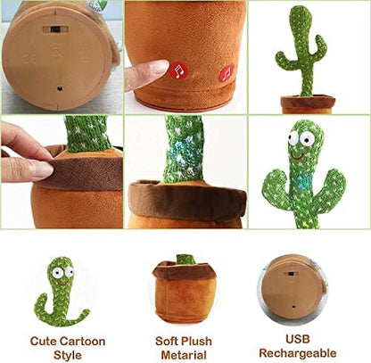 Dancing Cactus Toy - Talking Singing Plush for Kids