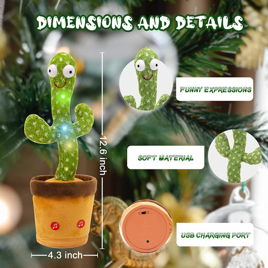 Dancing Cactus Toy - Talking Singing Plush for Kids