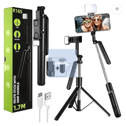 Bluetooth Selfie Stick Tripod with LED Light