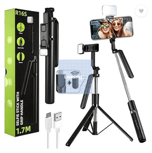 Bluetooth Selfie Stick Tripod with LED Light