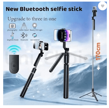 Bluetooth Selfie Stick Tripod with LED Light