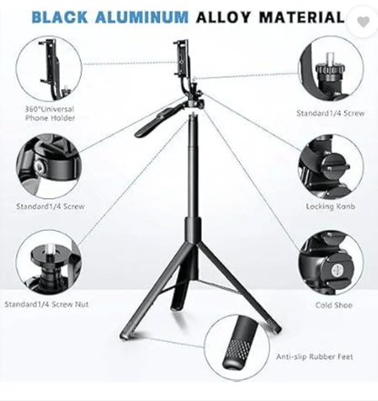 Bluetooth Selfie Stick Tripod with LED Light