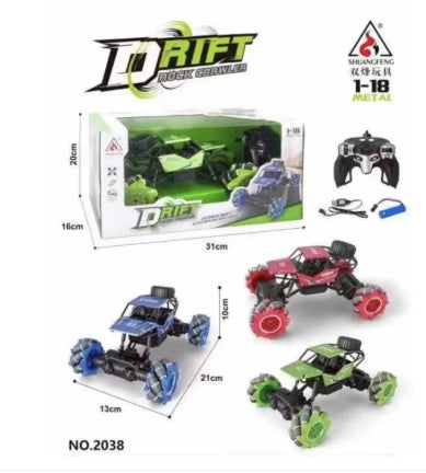 Remote control rock crawler truck for kids - 360 drift RC car with controller