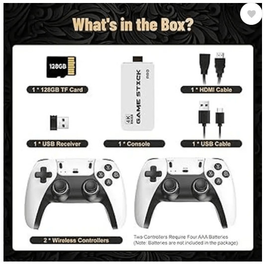 Retro Gaming Console - 10k+ Games & 4K HD Output