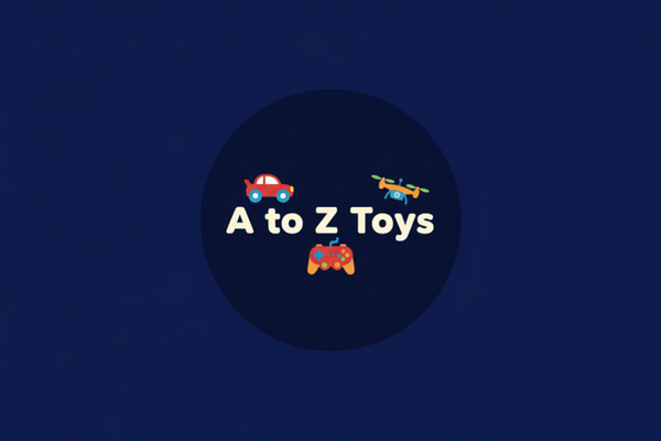 A to Z Toys Logo - Matching Navy Background