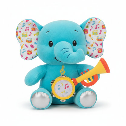 Blue Elephant Musical Toy - Product Photography