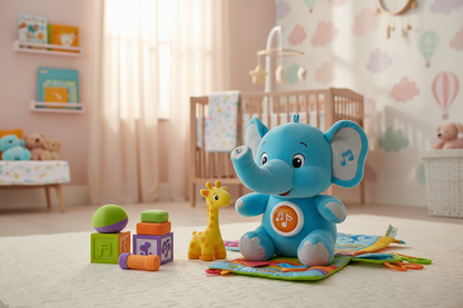 Elephant Musical Toy in Nursery Setting