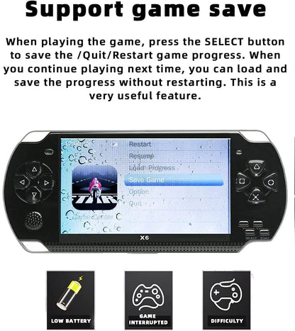 4.3" Handheld Game Console - 1500 Games, 8GB Storage