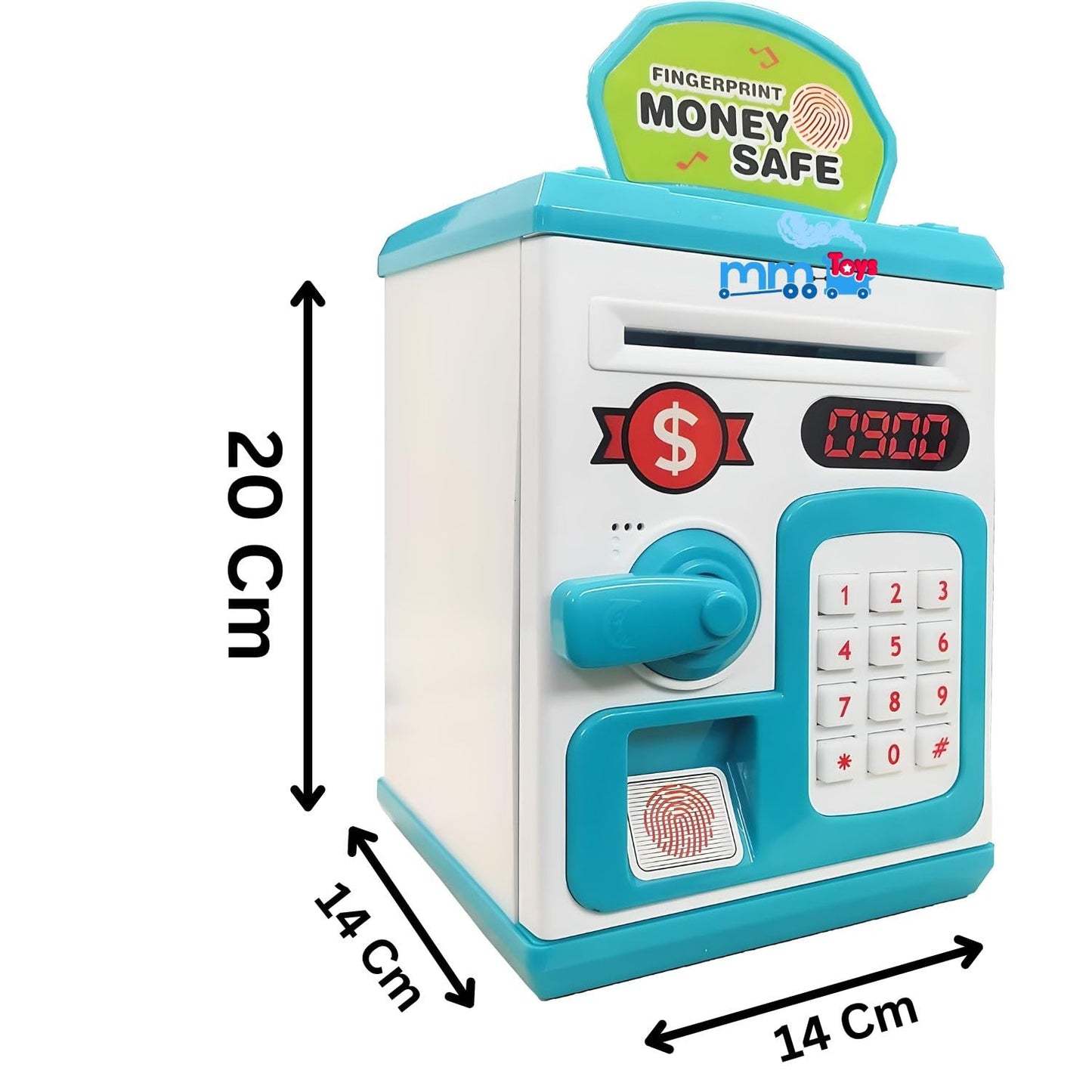 Fingerprint lock ATM piggy bank - secure money saving toy for kids