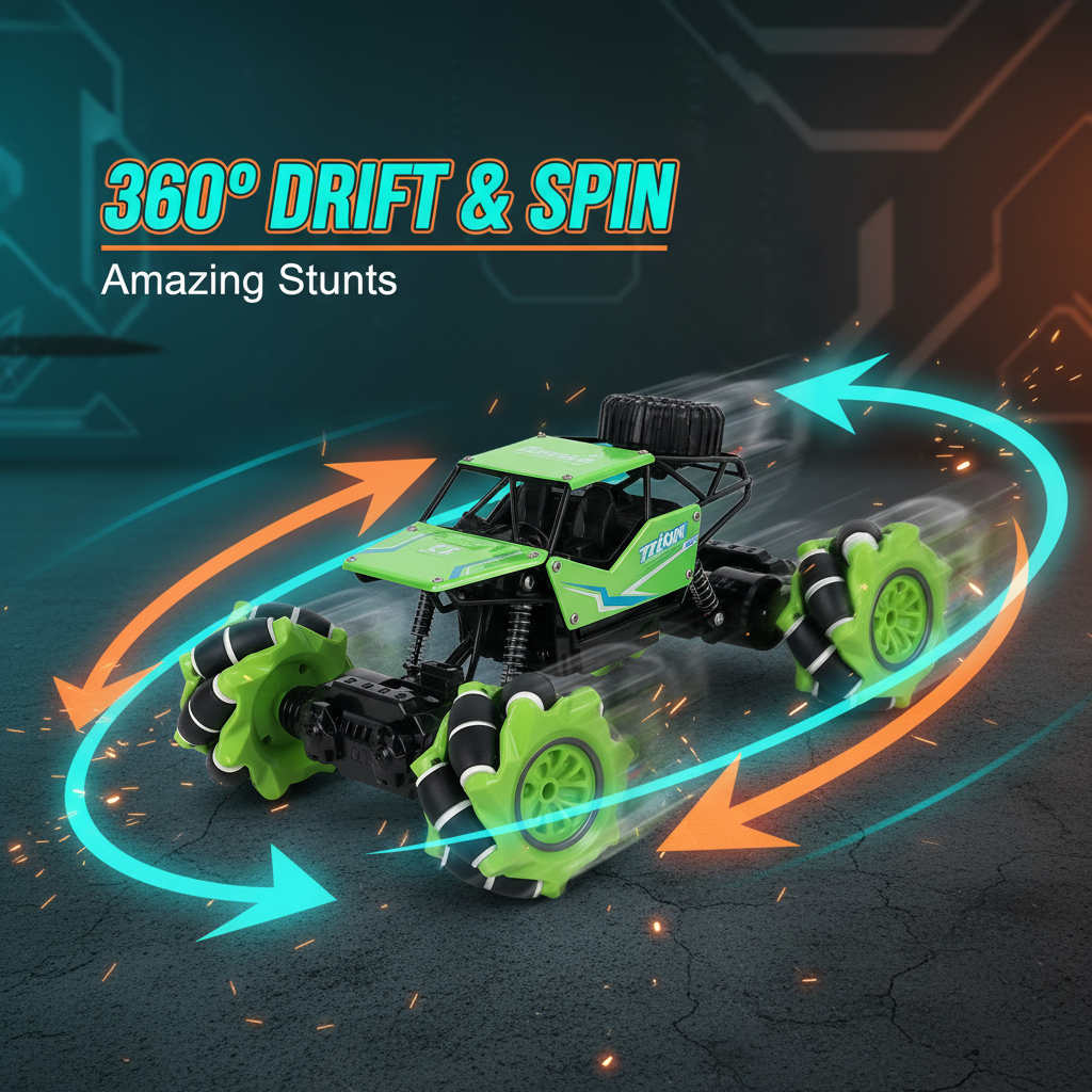 RC Rock Crawler 360° Drift Car Kids Remote Control Truck