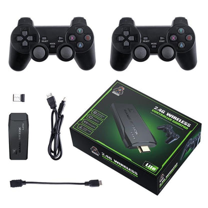 Retro gaming console with wireless HDMI and 2 controllers - classic video game system