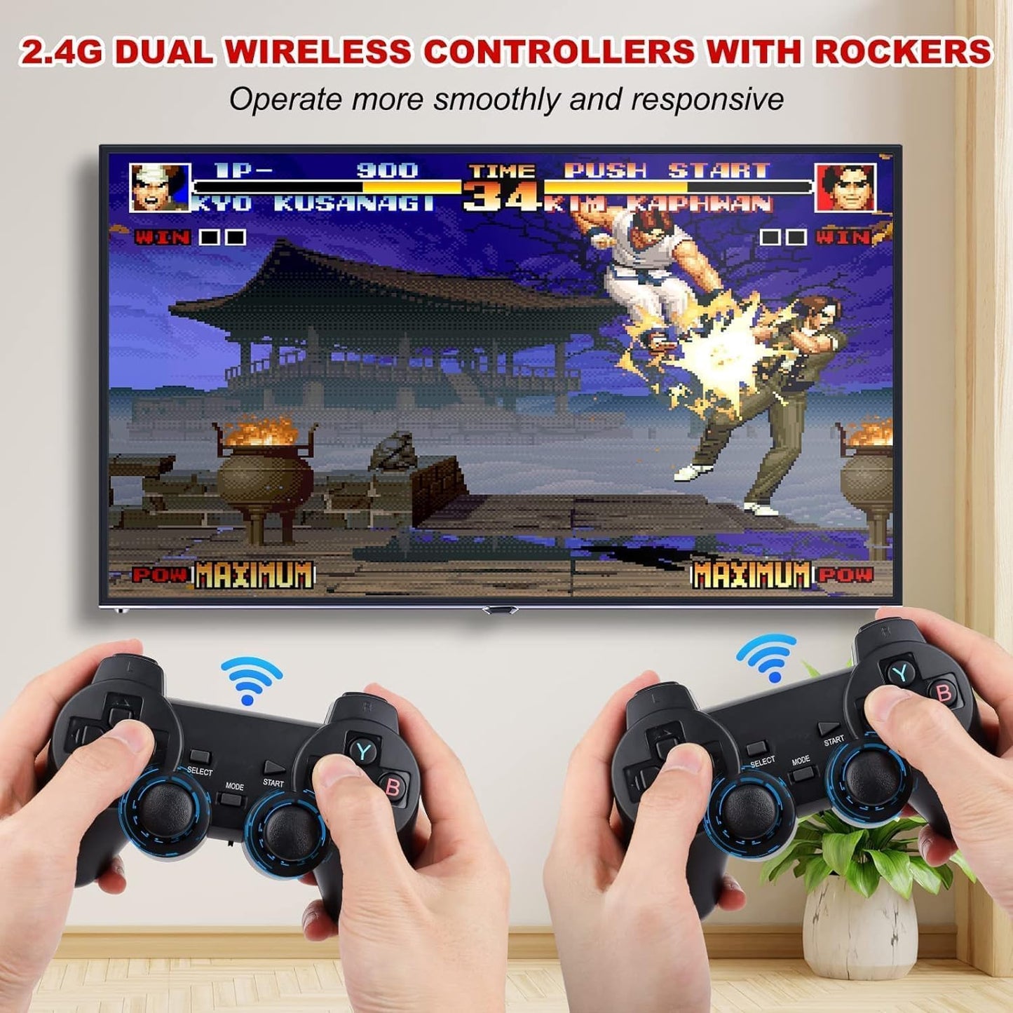 Classic retro game console with 2 wireless controllers - HDMI compatible gaming system