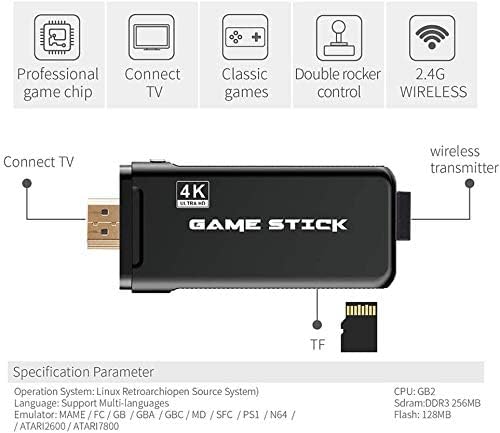 Wireless HDMI retro console with 2 game controllers - classic gaming experience
