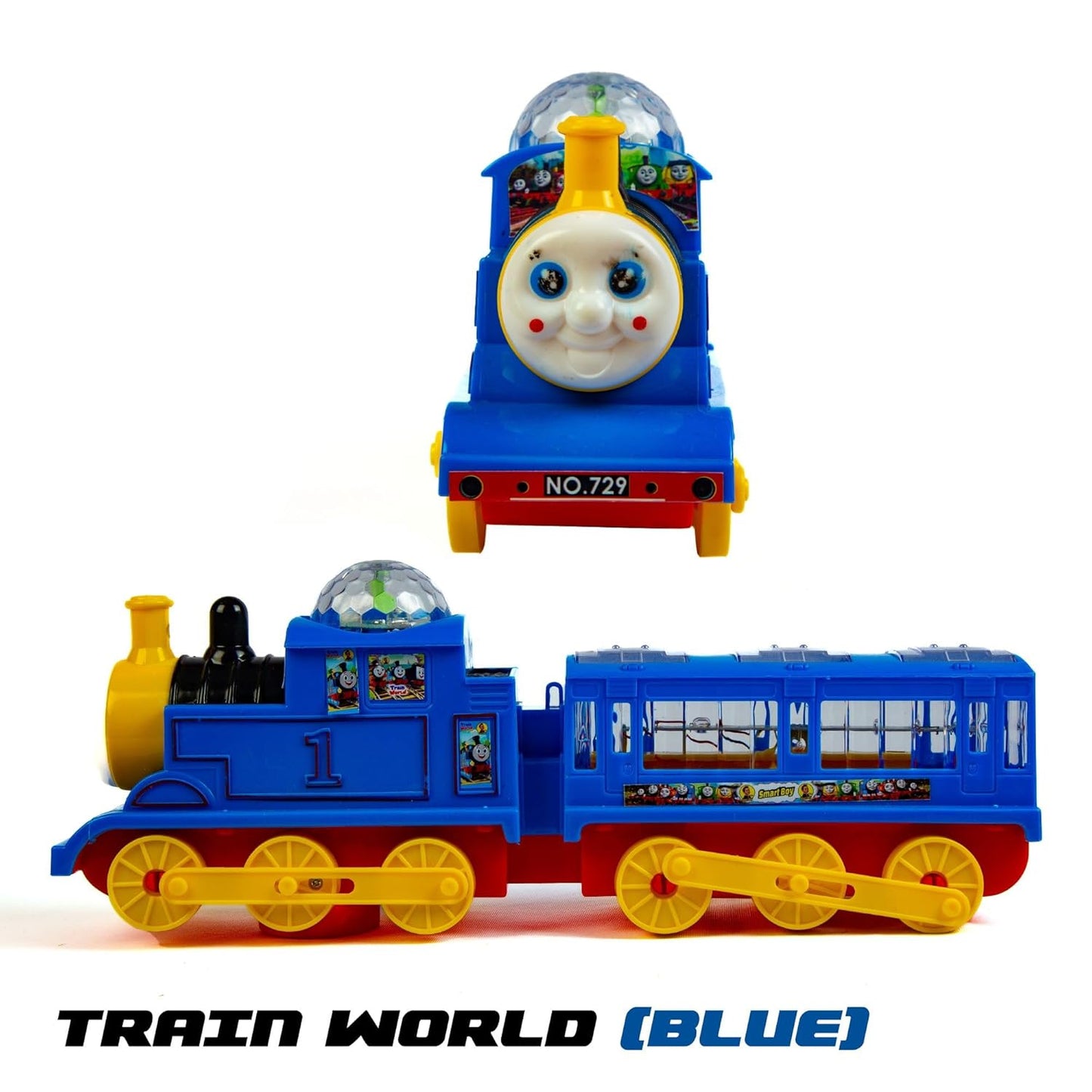 Toy train set for kids with light and sound features - colorful electric train