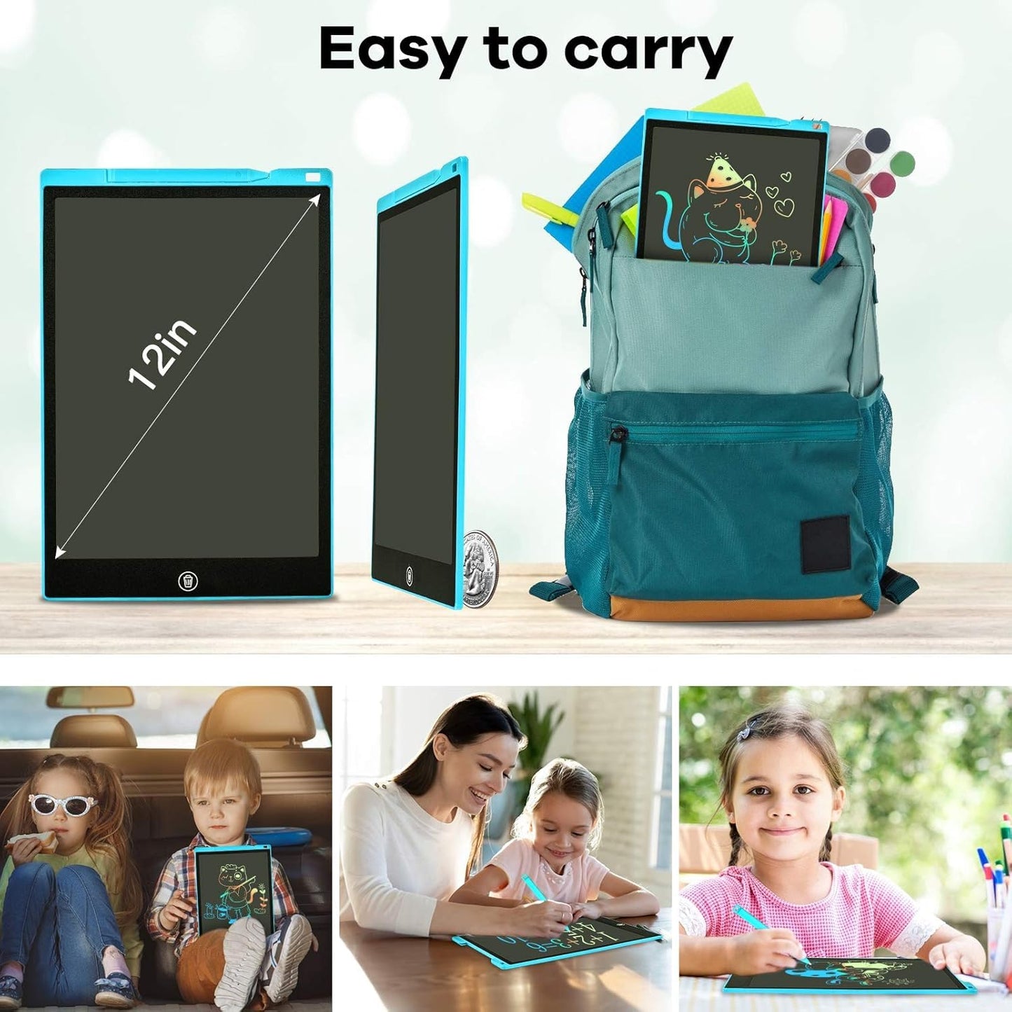 12" LCD Writing Tablet for Kids Age 3-7